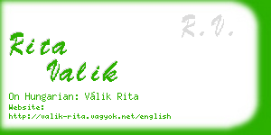 rita valik business card