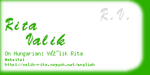 rita valik business card